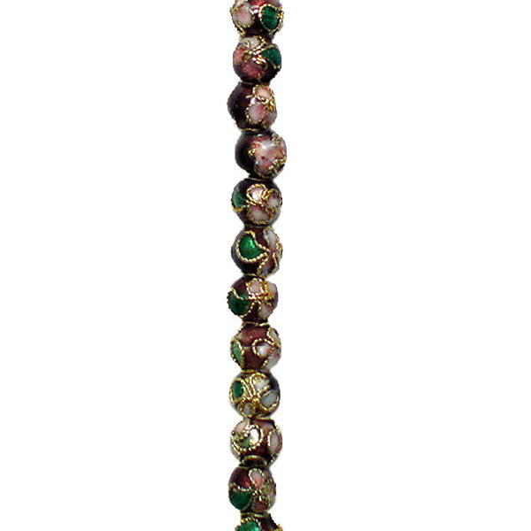 Cloisonne Bead 8 Inch Strand   - Brown