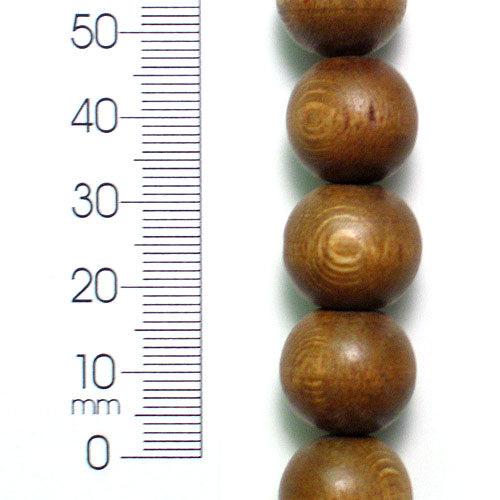 Wood Beads - Brown - 15mm - 8" Strand   - Natural