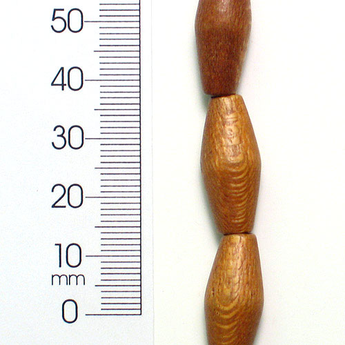 Wood Beads - Brown - 24x10mm - 8" Strand   - Natural