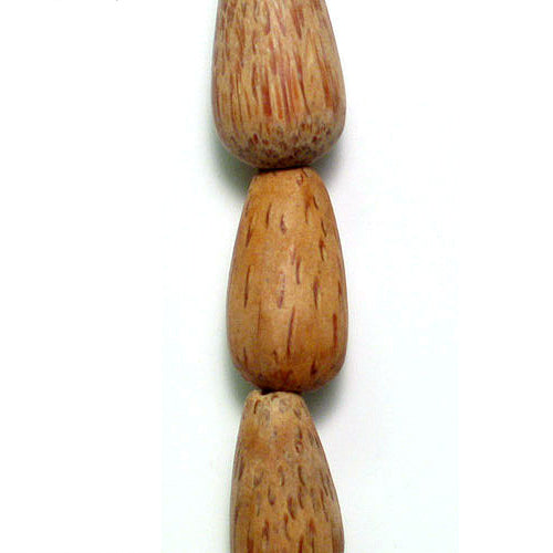 Wood Beads - Pepper Taupe - 24x14mm - 8" Strand   - Natural