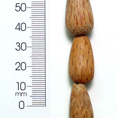 Wood Beads - Pepper Taupe - 24x14mm - 8" Strand   - Natural