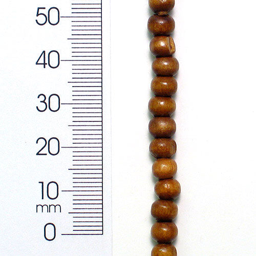 Round Wood Beads - Taupe - 6mm - 2 x 8" Strand  - Natural