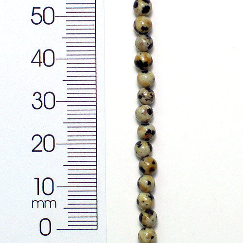 Dalmatian Jasper 4mm Round Beads 8" Strand  - Natural