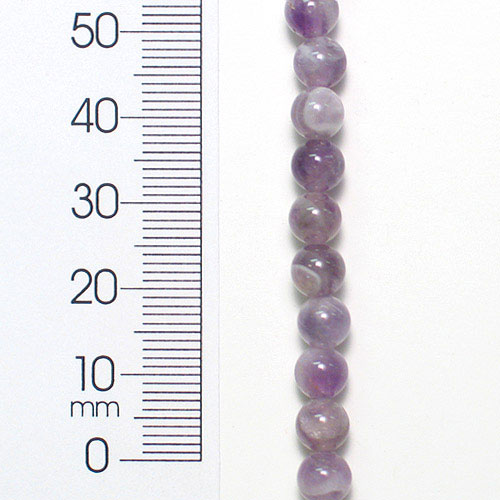 6mm x 6mm Amethyst Round Beads 8 Inch Strand