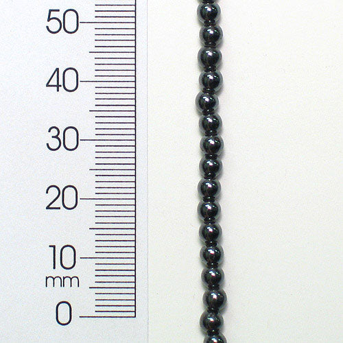 Round Hematite Beads 8 Inch Strand Pack of 2   - Onyx