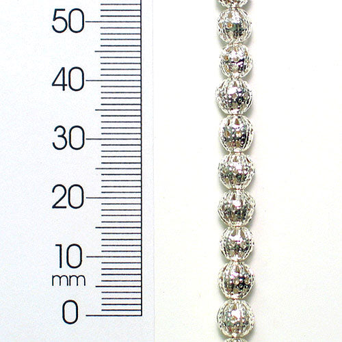 Filigree Metal 6mm Beads 16" Strand (62-68 pcs) - Silver