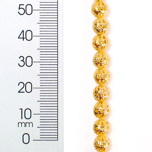 Filigree Metal 6mm Beads 16" Strand (62-68 pcs) - Gold