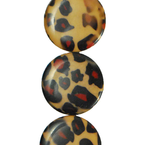 Animal Print Acrylic Bead 8 Inch Strand   - Multi Colors