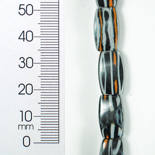 24mm x 18mm Tribal Print Acrylic Bead 8 Inch Strand