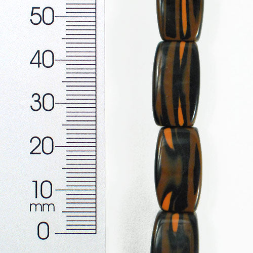 24mm x 18mm Tribal Print Acrylic Bead 8 Inch Strand