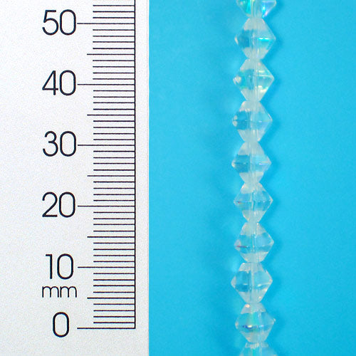 Diamond Facet Glass Bead Strands 8 in Pack of 2  - Crystal Aurora Borealis