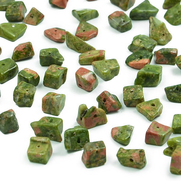 Unakite Chips 3/8" Strand   - Natural