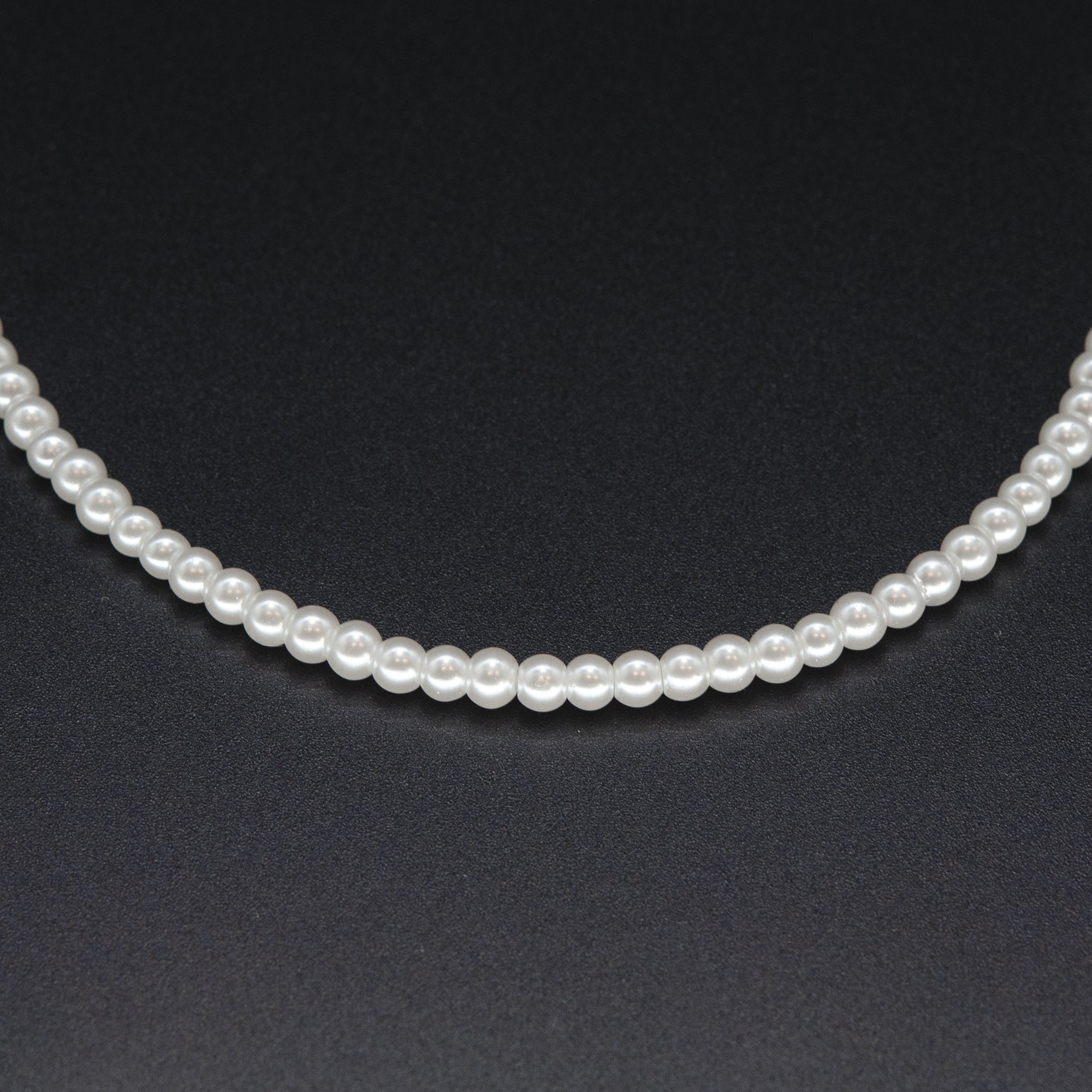 4mm White Glass Pearl Beads - 200 on 30-Inch Strand