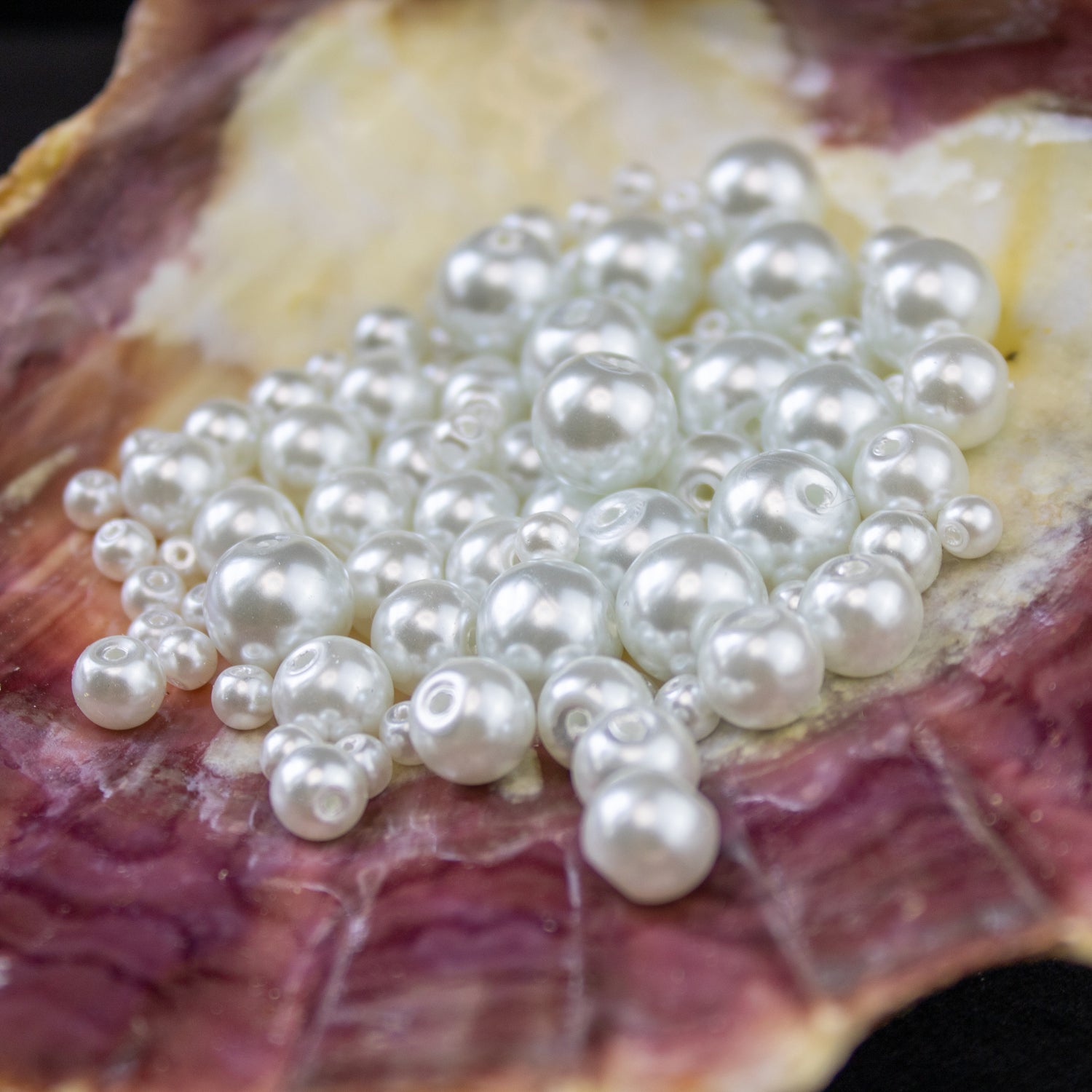 4mm White Glass Pearl Beads - 200 on 30-Inch Strand