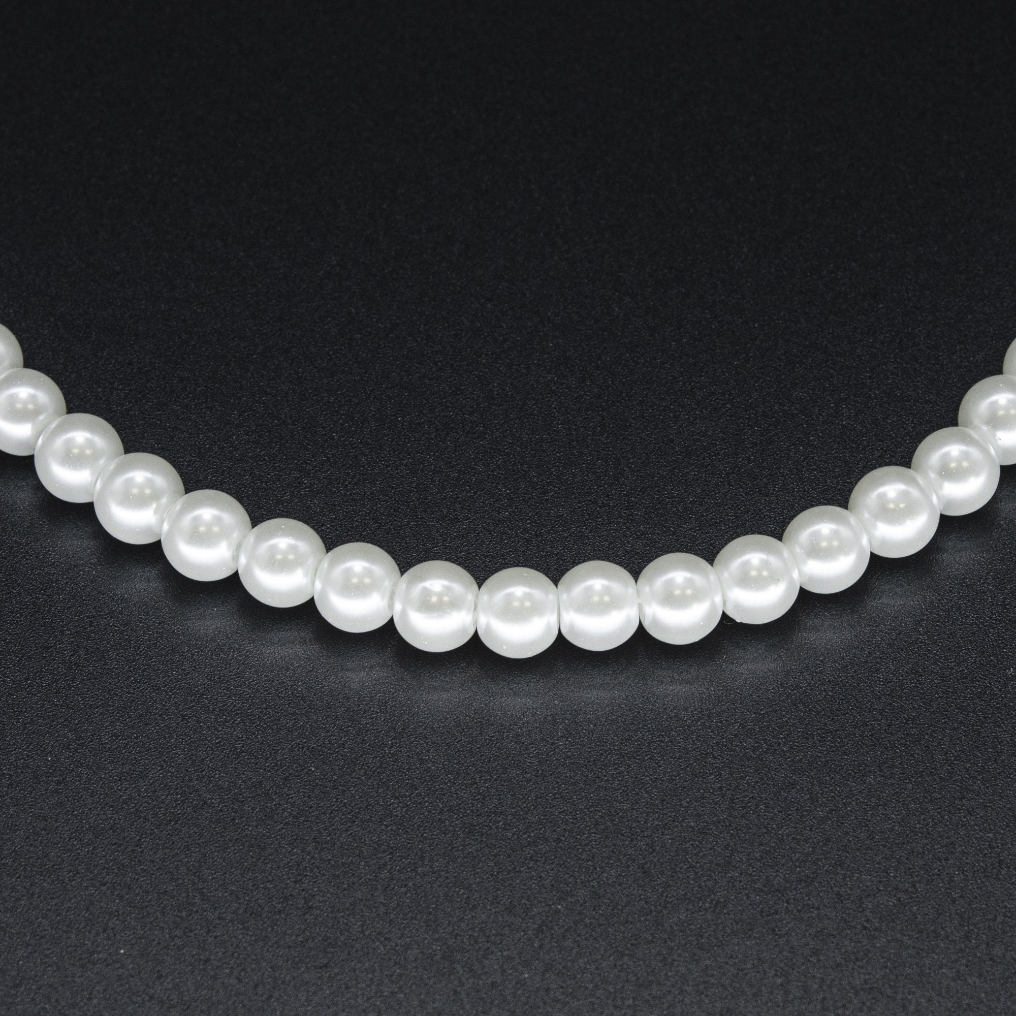 8mm White Glass Pearl Beads - 100 on 30-Inch Strand