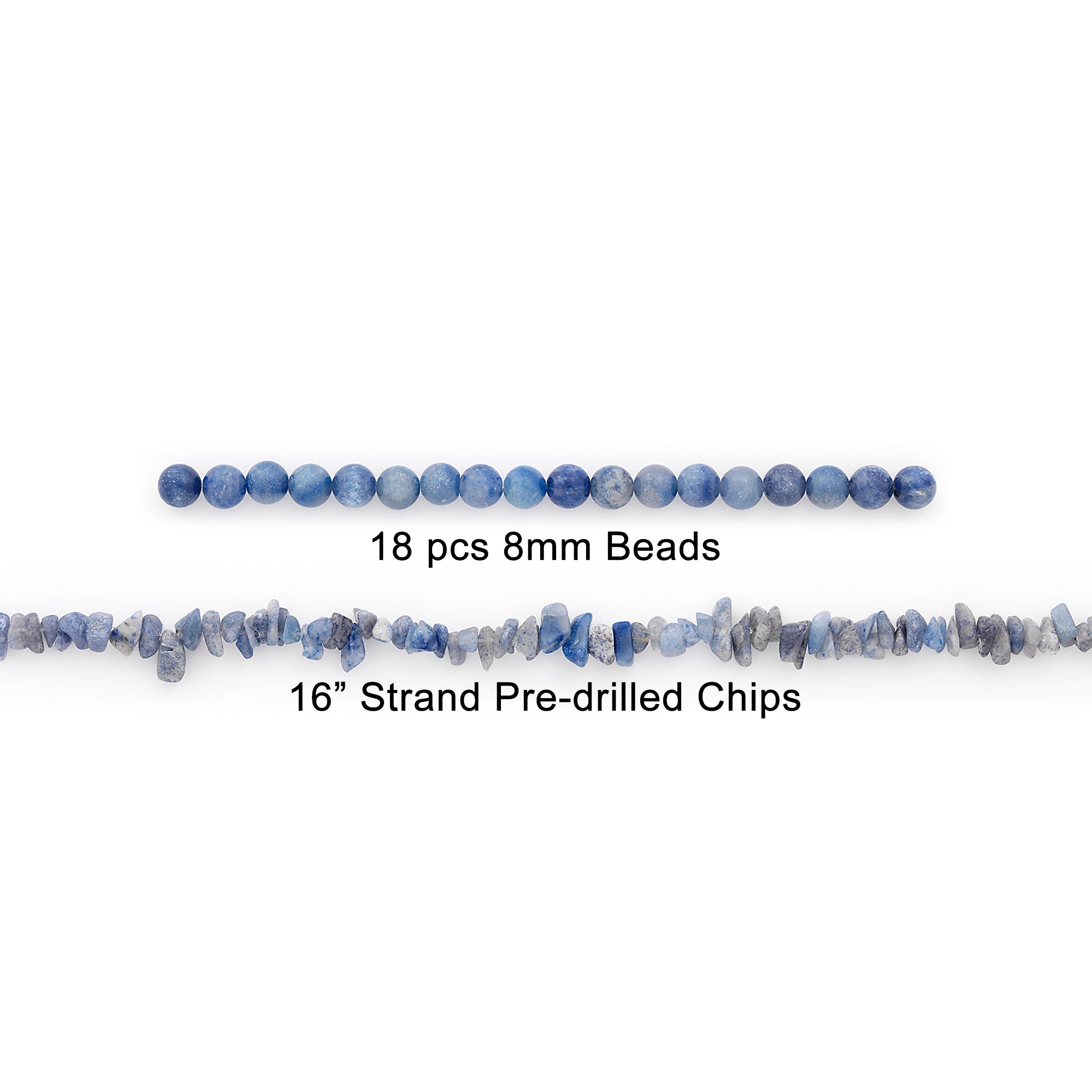 Blue Quartz Natural Gemstone Beads Collection Value Pack