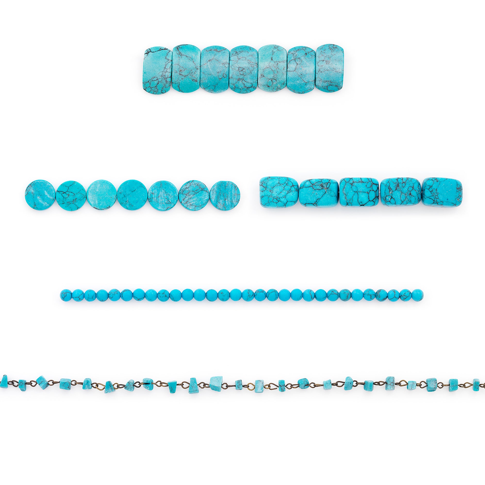 Turquoise Gemstone Bead Collection for Jewelry Making Value Pack  - Blue