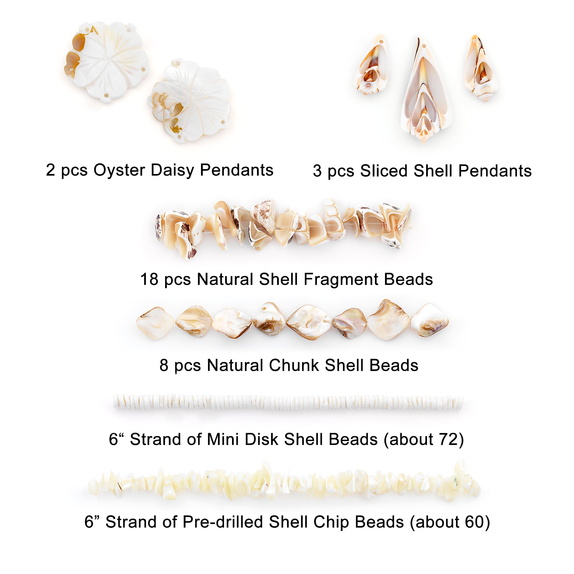 Amelie Collection of Shell Beads Value Pack  - White