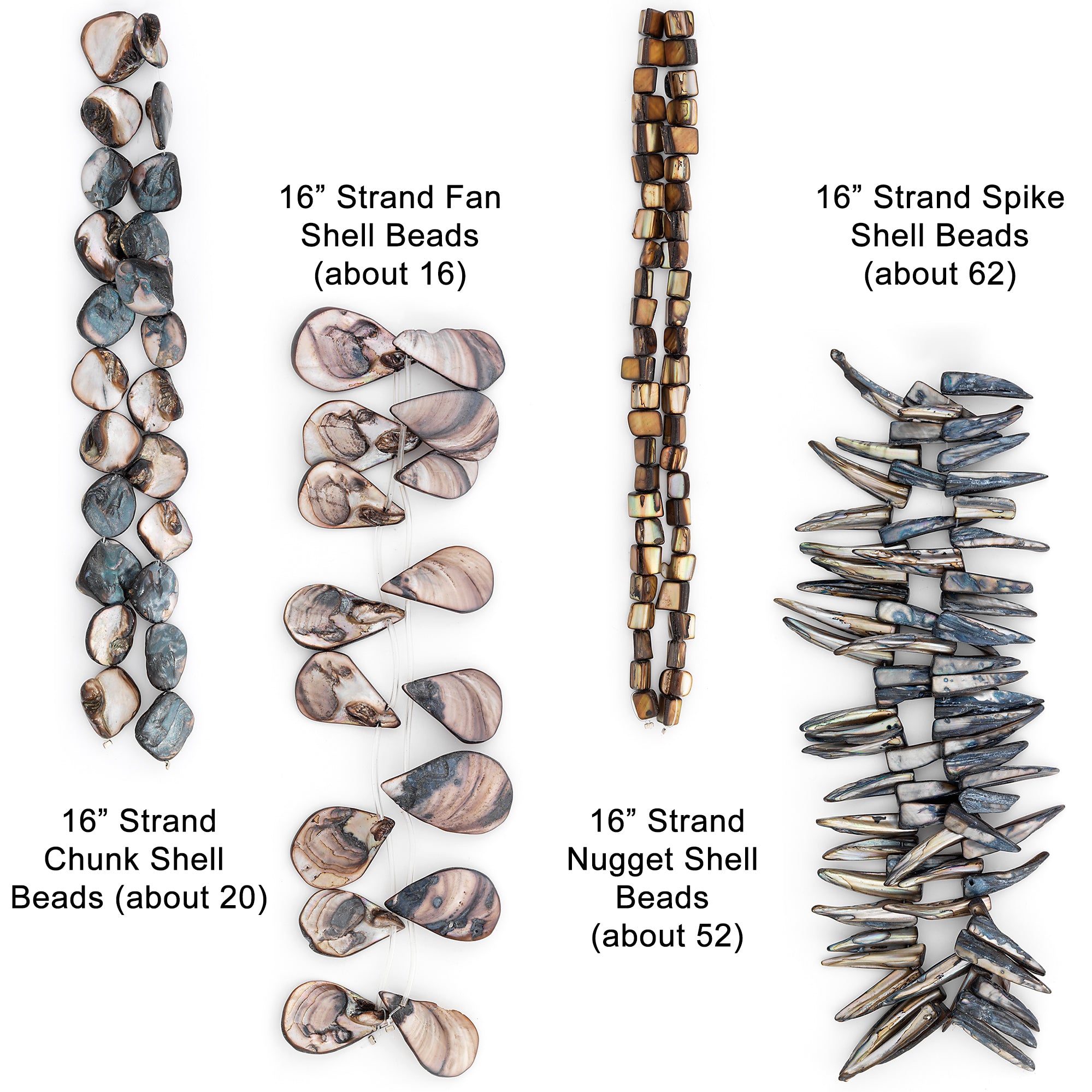 Elowen Sea Shell Beads Collection Value Pack |  Slate