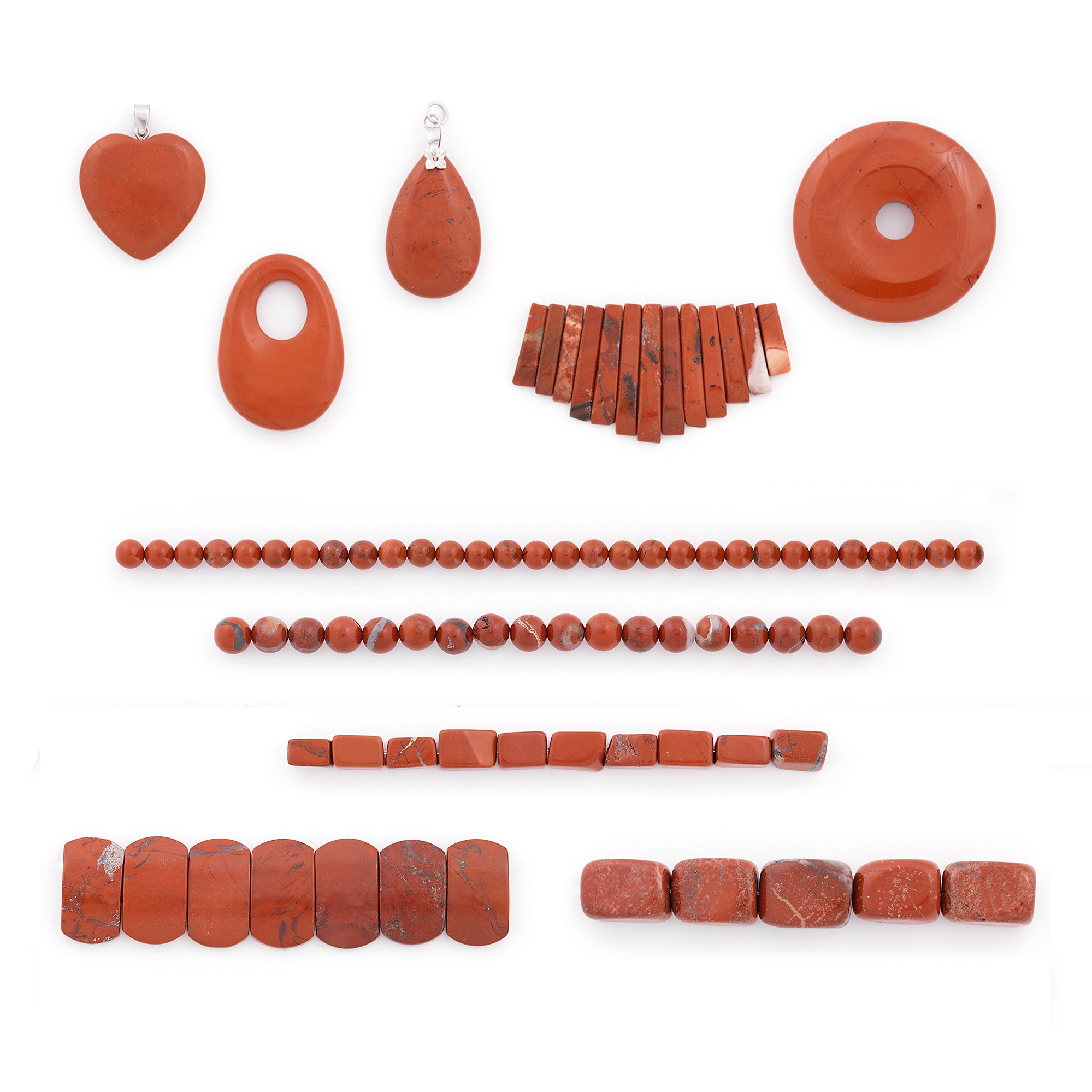 Red Jasper Natural Gemstone Beads for Jewelry Making Value Pack