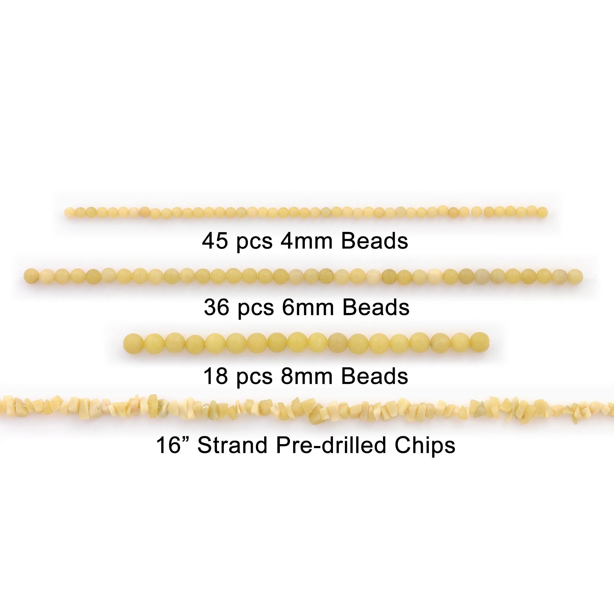 Butter Jade Natural Gemstones Beads Value Pack of about 200 Beads  - Yellow