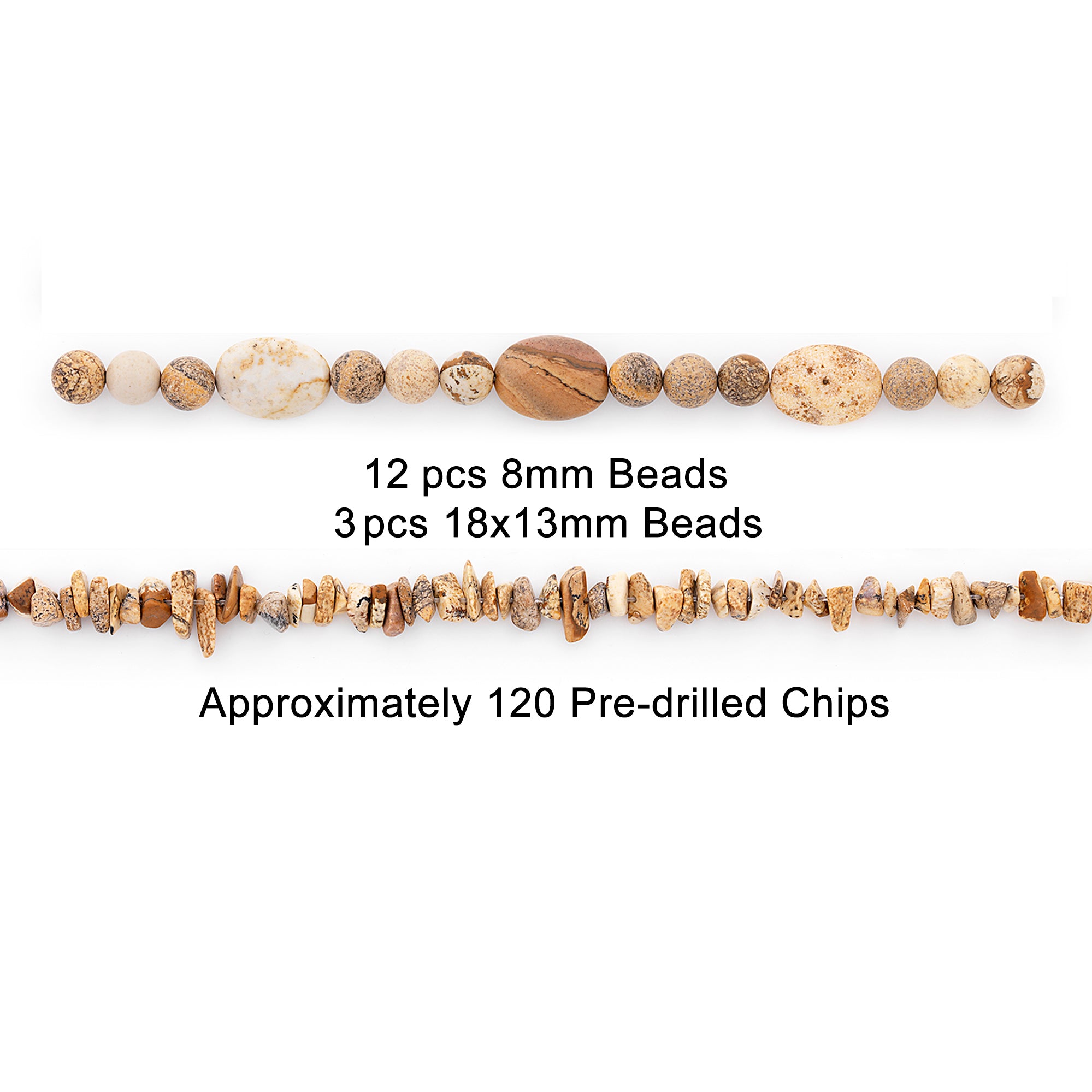 Picture Jasper Natural Gemstone Beads Collection  - Brown Multi