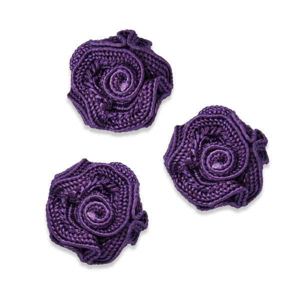 Ruffled Rosette Applique/Patch Pack of 3