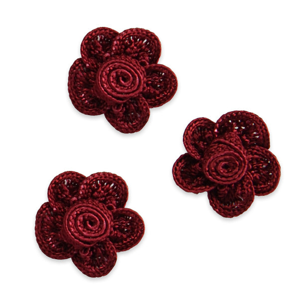 Pip Rose Applique/Patch Pack of 3