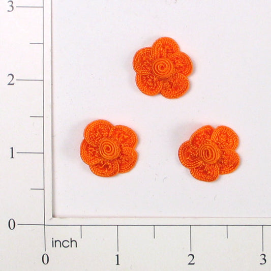 Pip Rose Applique Pack of 3  - Orange