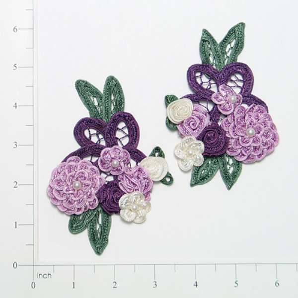 Craft Bouquet Accent Valerie Applique/Patch Pack of 2