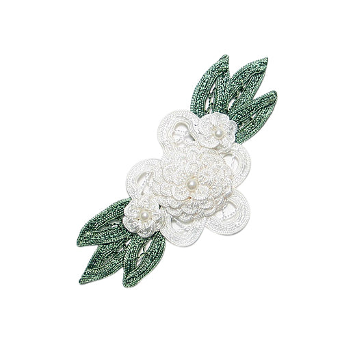 Craft Bouquet Accent Melissa Applique   - White