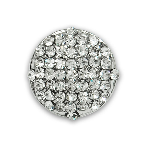 1/2" Round Rhinestone Pave Button  - Crystal