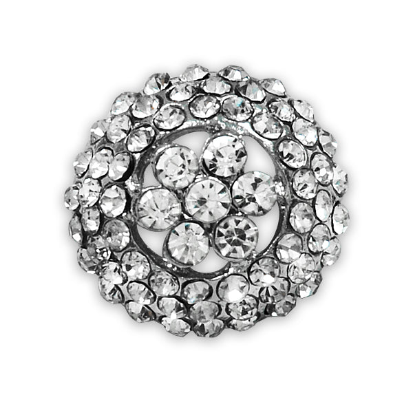 3/4" Rhinestone Dome Button   - Crystal