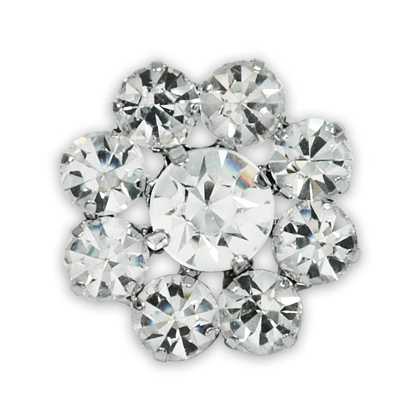 3/4" Daisy Rhinestone Button   - Crystal