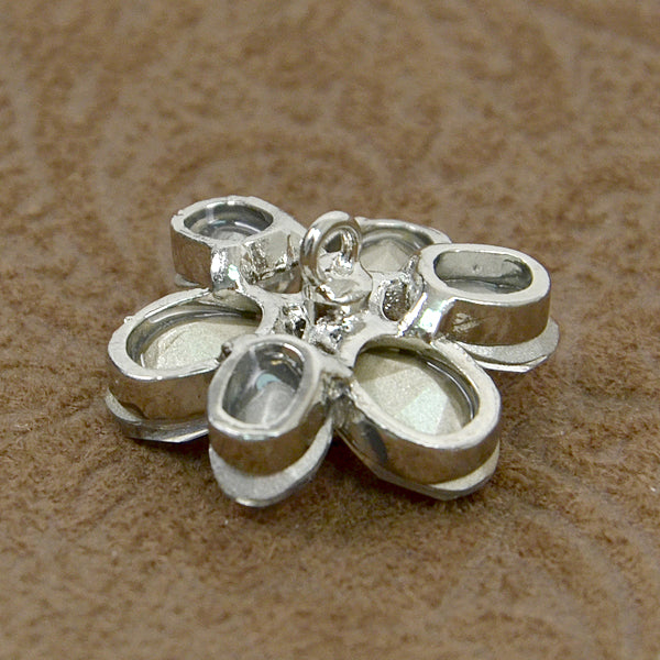 1" Rhinestone Flower Bud Button   - Crystal