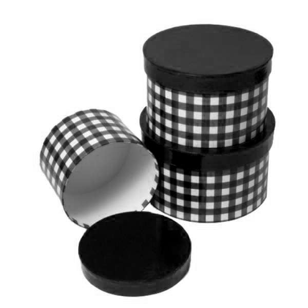 Chic Black Plaid Box Set - 3 Piece Storage Containers | Stylish & Functiona