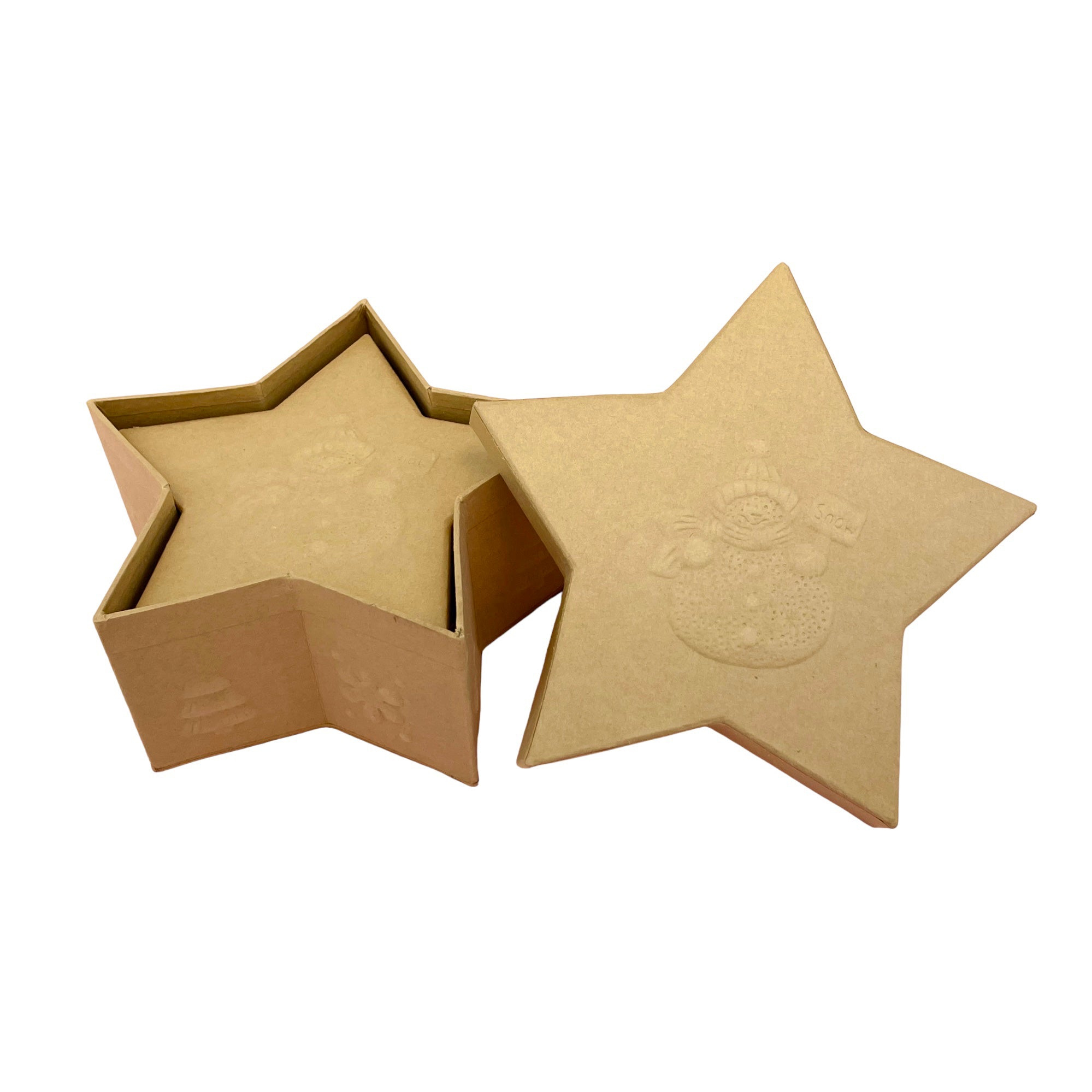 Star Box with Embossed Snowman - 2 pc. Set