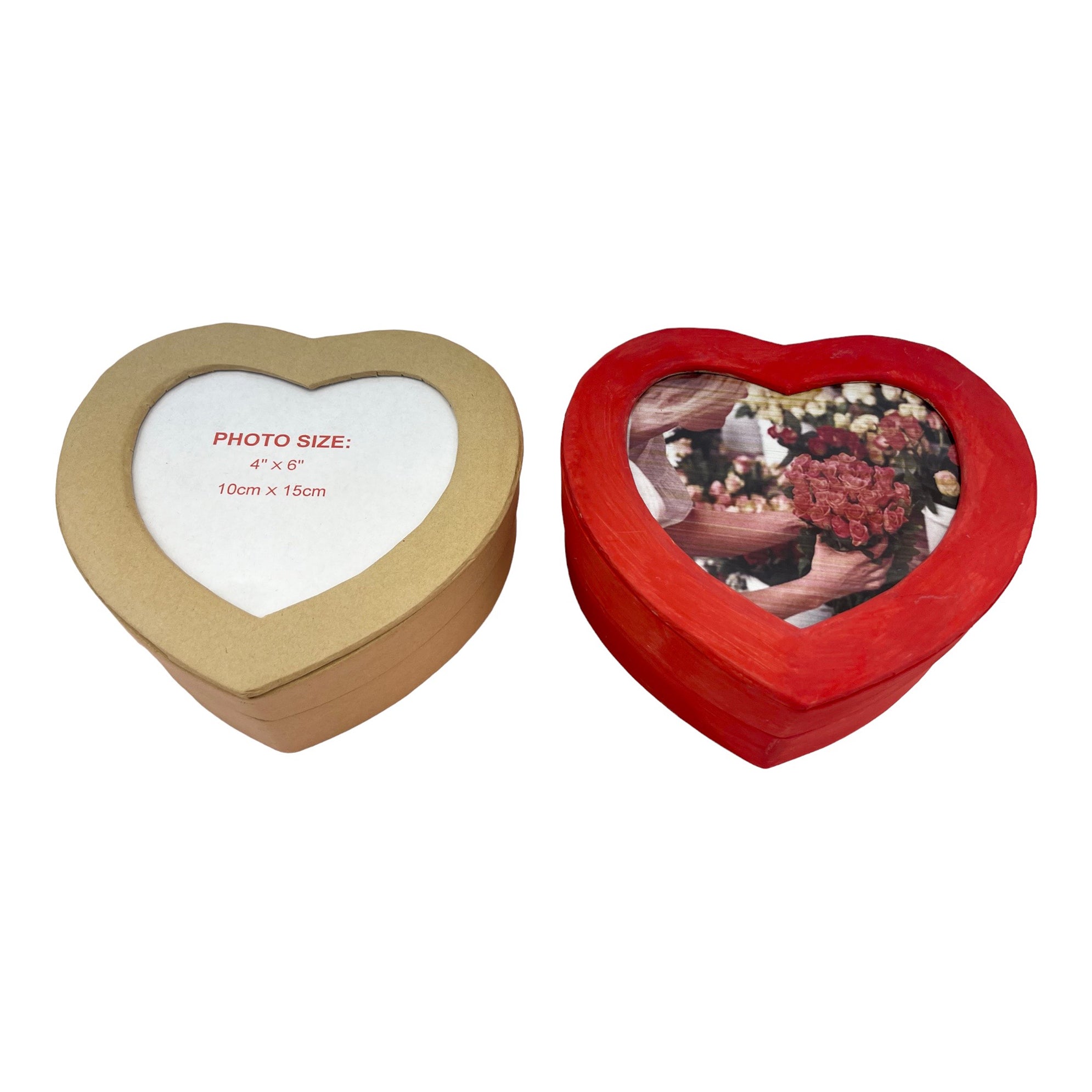 Heart Photo Box - Large    - Natural