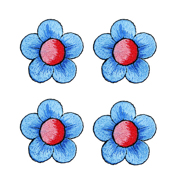 BaZooples Iron-on Patch Applique/Patch Flower Pack of 4  - Multi Colors