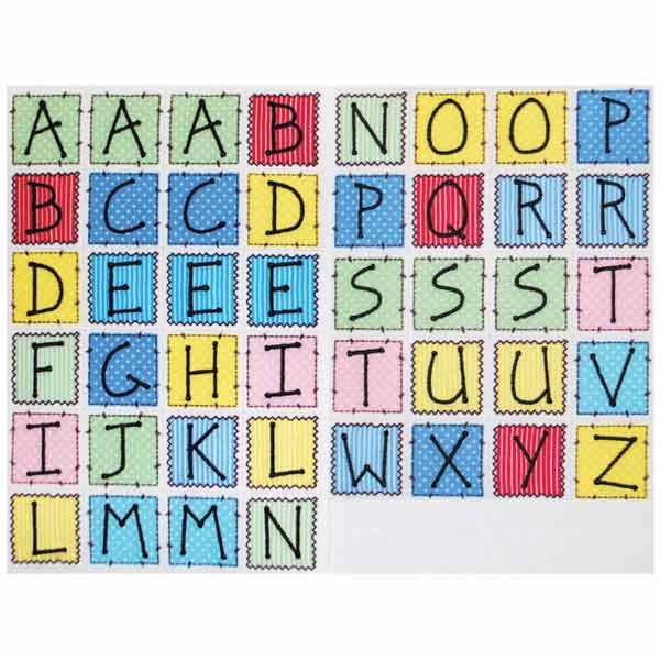 BaZooples Iron-on Patch Applique/Patch Alphabet Page  - Multi Colors