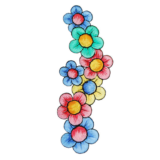 BaZooples Iron-on Patch Applique/Patch Flower Border  - Multi Colors