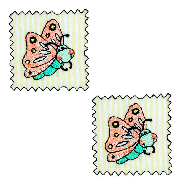 BaZooples Iron-on Patch Applique/Patch Flutterbug Patch Pack of 2  - Yellow