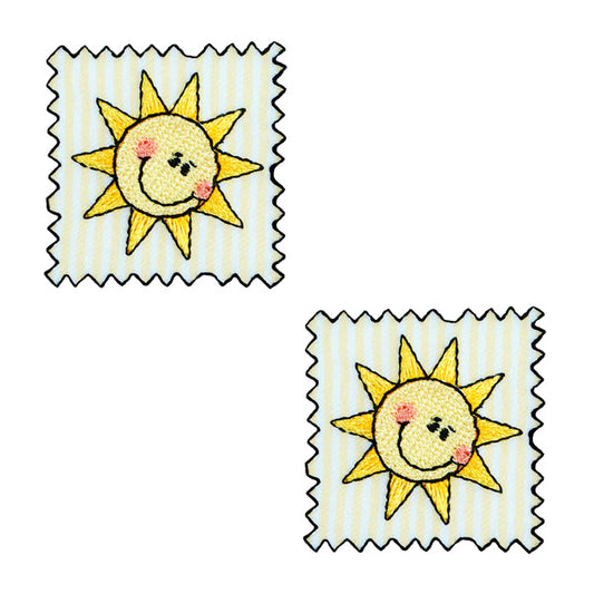 BaZooples Iron-on Patch Applique/Patch Sun Patch Pack of 2  - Multi Colors