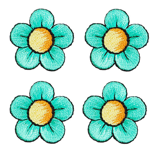 BaZooples Iron-on Patch Applique/Patch Flower Pack of 4  - Green