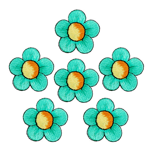 BaZooples Iron-on Patch Applique/Patch Flower Pack of 6  - Green