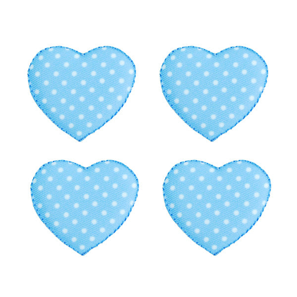 BaZooples Iron-on Patch Applique/Patch Puffy Heart Pack of 4  - Blue