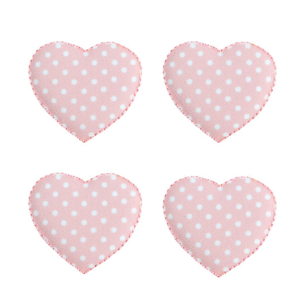 BaZooples Iron-on Patch Applique/Patch Puffy Heart Pack of 4  - Pink