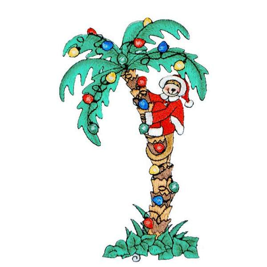 BaZooples Iron-on Patch Applique/Patch Max Monkey in Palm Tree  - Multi Colors