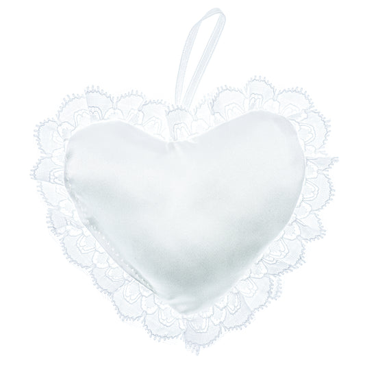 Bridal/Wedding Pillow Ornament- Heart  - White