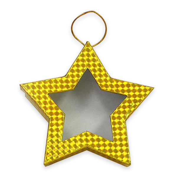 Hologram Ornament Star Box with Window - Gold